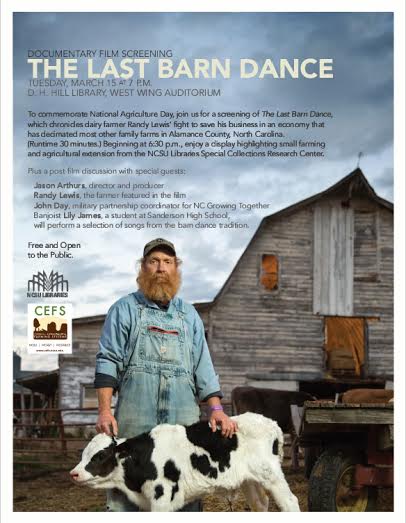 Cefs And Ncsu Libraries Screening Of The Last Barn Dance Nc