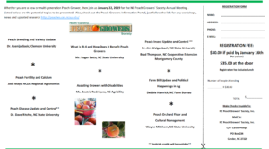 Cover photo for NC Peach Growers' Society Annual Meeting Tuesday, January 22, 2019