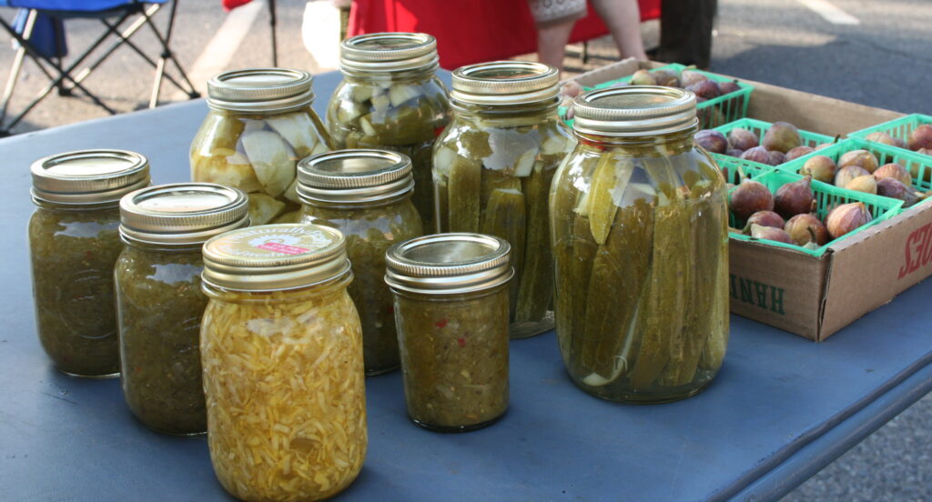 jars of pickled vegetables