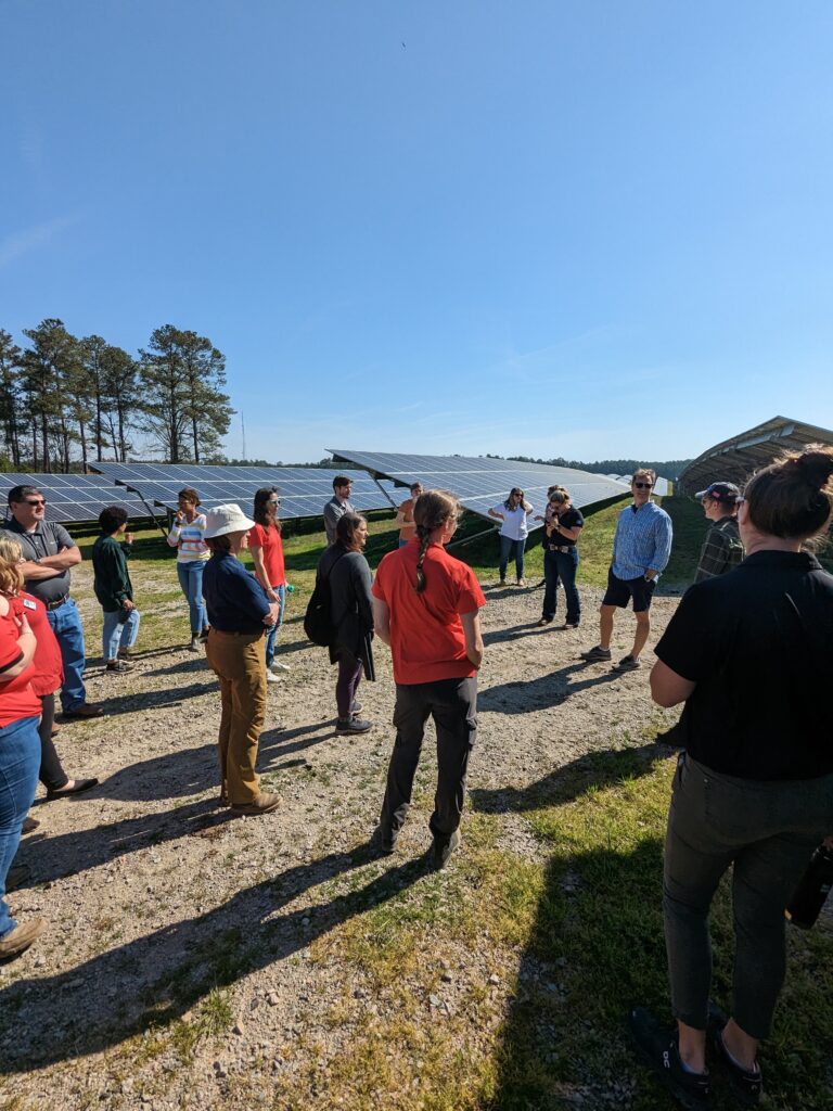 LFPT members touring sheep and solar farm