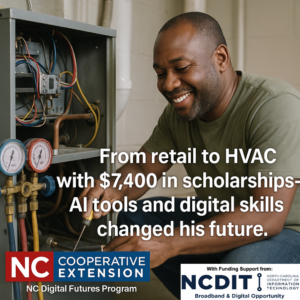 Cover photo for From Retail to HVAC: How One-on-One Digital Support Helped a Bertie County Resident Unlock a New Career